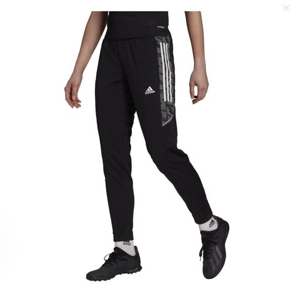 ADIDAS WOMEN CONDIVO 21 TRAINING PANT Black 3 Stripe Camo Size Small - Picture 1 of 15